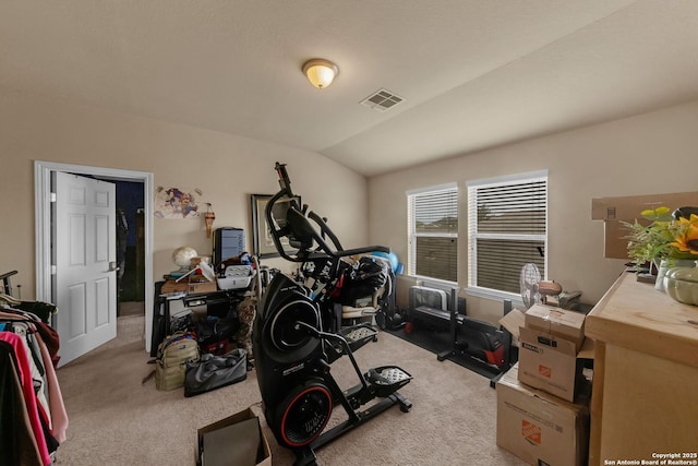 5602 Casa Martin, Katy, TX 77449 - exercise area featuring carpet flooring and lofted ceiling