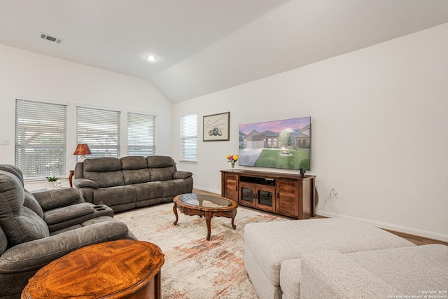 10128 Bussang, Schertz, TX 78154 - living room with lofted ceiling, healthy amount of natural light, and baseboards
