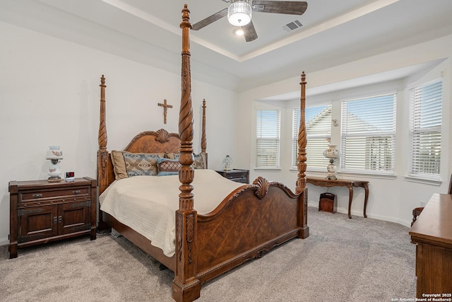 10128 Bussang, Schertz, TX 78154 - bedroom with light carpet, baseboards, and ceiling fan