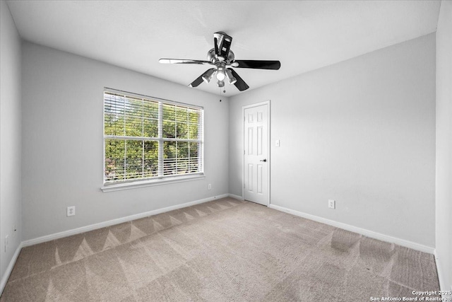 2630 Starlight Ct, San Antonio, TX 78261 - empty room with carpet floors, baseboards, and a ceiling fan