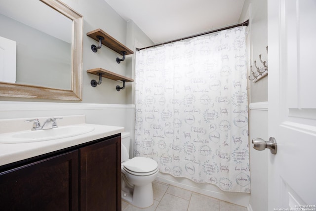 15106 Field Sparrow, San Antonio, TX 78253 - bathroom featuring tile patterned flooring, vanity, toilet, and shower / bath combo