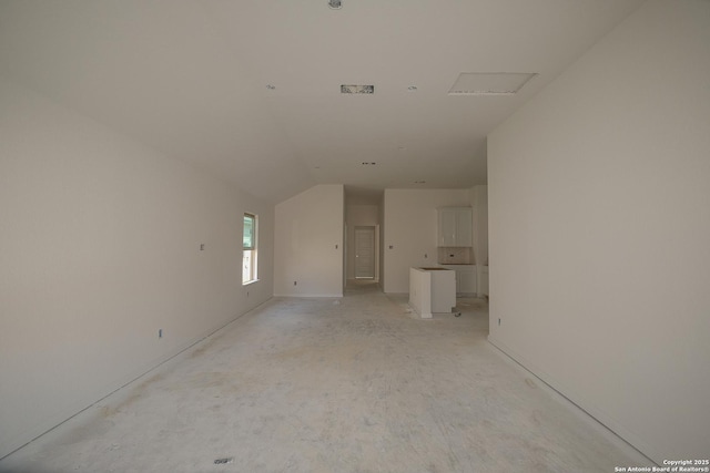 4267 Winston Way, New Braunfels, TX 78130 - unfurnished living room featuring lofted ceiling and baseboards