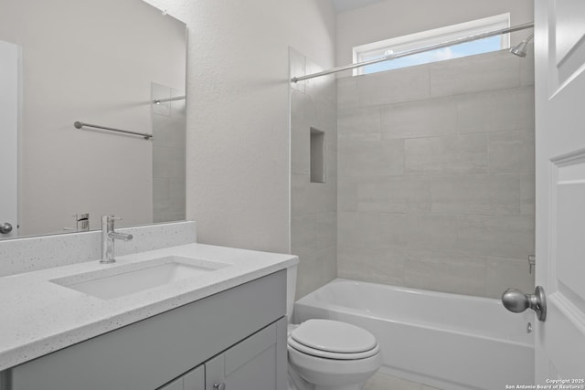 13442 Cosette Xing, San Antonio, TX 78253 - bathroom with vanity, toilet, and bathtub / shower combination