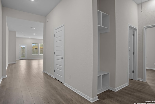 13442 Cosette Xing, San Antonio, TX 78253 - hall with wood finished floors, baseboards, and recessed lighting