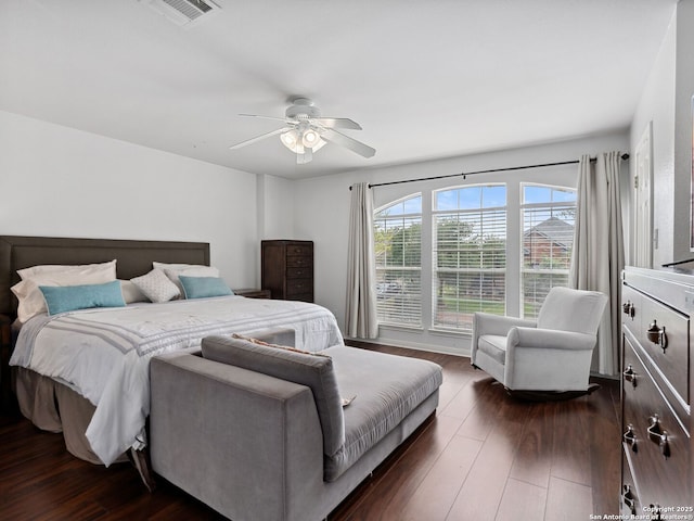 627 Midway, San Antonio, TX 78258 - bedroom featuring dark wood-style flooring and a ceiling fan