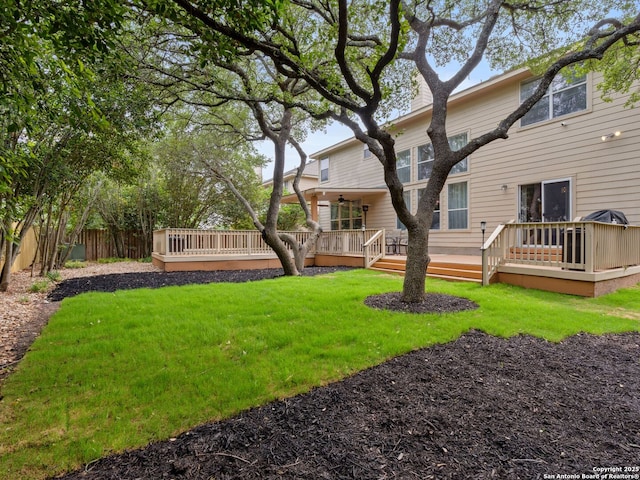 627 Midway, San Antonio, TX 78258 - view of yard with a deck