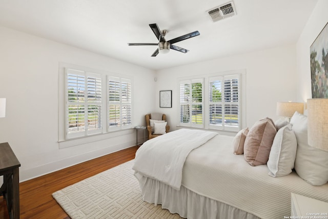 418 Eleanor, San Antonio, TX 78209 - bedroom with wood finished floors, baseboards, and ceiling fan