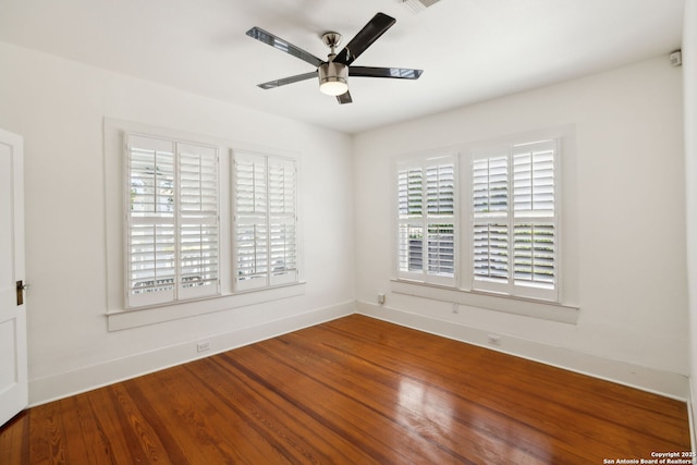 418 Eleanor, San Antonio, TX 78209 - empty room with a ceiling fan, baseboards, and wood finished floors
