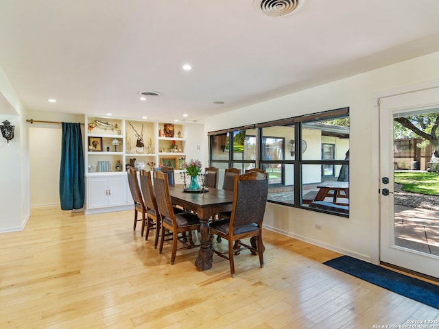 134 Camellia Way, San Antonio, TX 78209 - dining room featuring light wood-style flooring, baseboards, and recessed lighting