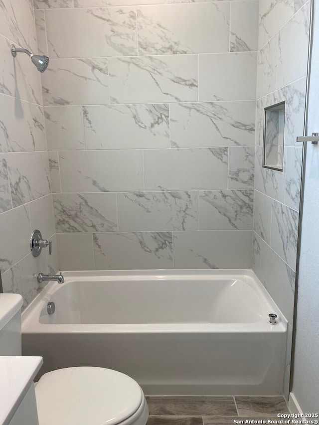759 Fort Leonard, San Antonio, TX 78245 - bathroom featuring toilet,  shower combination, and vanity