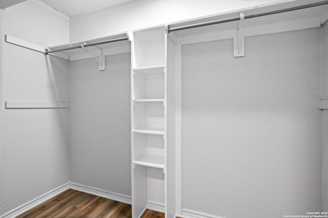 11403 Big Elk, San Antonio, TX 78245 - walk in closet featuring dark wood-type flooring