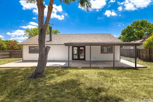 11403 Big Elk, San Antonio, TX 78245 - back of property featuring french doors, a patio, and roof with shingles