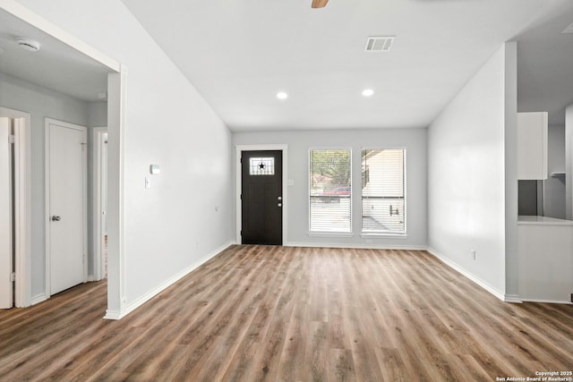 11403 Big Elk, San Antonio, TX 78245 - foyer entrance featuring wood finished floors, baseboards, recessed lighting, and ceiling fan