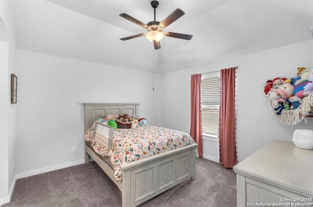 2818 Tortuga Verde, San Antonio, TX 78245 - bedroom with light carpet, baseboards, and a ceiling fan