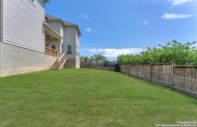 2818 Tortuga Verde, San Antonio, TX 78245 - view of yard with stairs and ceiling fan
