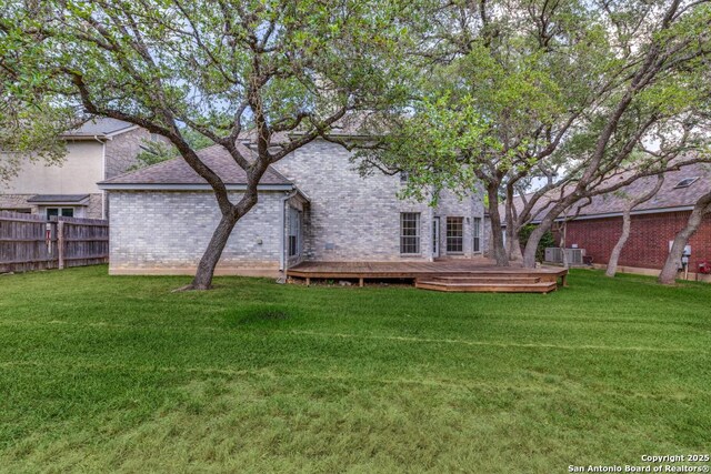 2614 Inwood Vw, San Antonio, TX 78248 - view of yard featuring a wooden deck and cooling unit