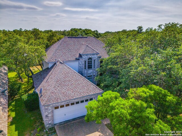 2614 Inwood Vw, San Antonio, TX 78248 - aerial view of property and surrounding area featuring a heavily wooded area