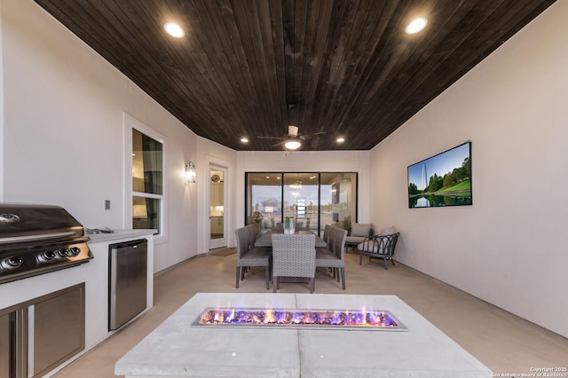 379 Borchers Blvd, New Braunfels, TX 78132 - dining room with wood ceiling and recessed lighting