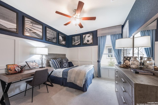 379 Borchers Blvd, New Braunfels, TX 78132 - bedroom featuring a decorative wall, light colored carpet, and a desk