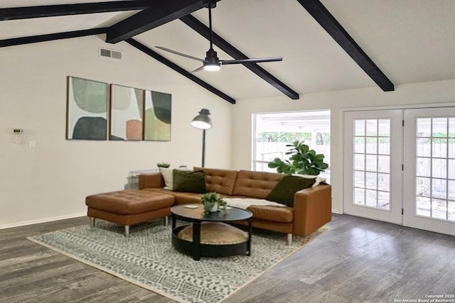 6606 Lake Gln, San Antonio, TX 78244 - living area featuring wood finished floors, healthy amount of natural light, ceiling fan, and baseboards