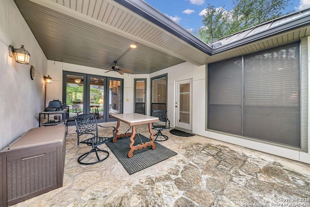 1804 Athens Ave, Kerrville, TX 78028 - view of patio featuring french doors and ceiling fan
