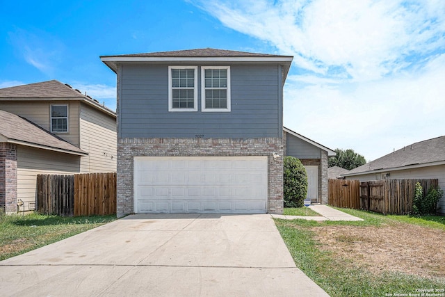 7027 Heathers Way, San Antonio, TX 78227 - traditional-style home with a garage, concrete driveway, and brick siding