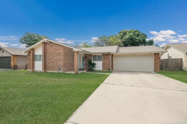 540 Marilyn Dr, Schertz, TX 78154 - view of front facade featuring a garage, brick siding, and concrete driveway