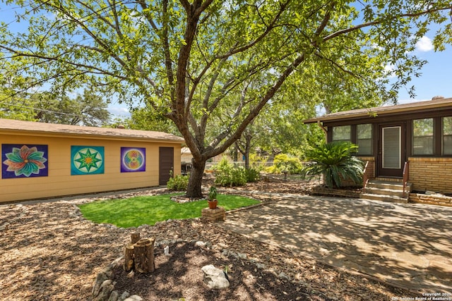 438 Cosgrove, San Antonio, TX 78210 - view of yard featuring entry steps and a patio