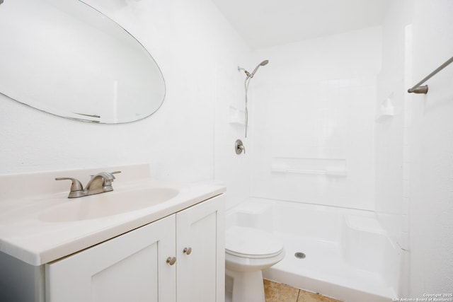 429 Aviation, Universal City, TX 78148 - full bathroom with vanity, a shower, toilet, and tile patterned flooring