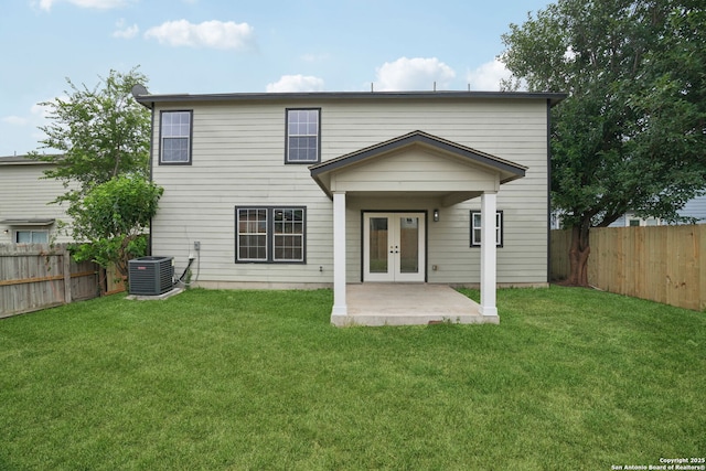 242 Butternut, San Antonio, TX 78245 - rear view of house with french doors, a patio area, and central air condition unit