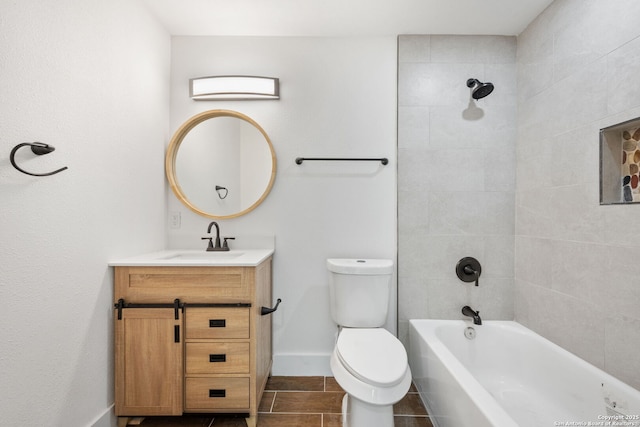 259 Future, San Antonio, TX 78213 - full bathroom featuring vanity, toilet, shower / bath combination, and baseboards