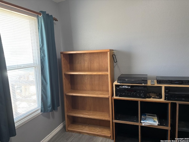 527 Artemis, San Antonio, TX 78218 - kitchen with plenty of natural light, baseboards, and wood finished floors