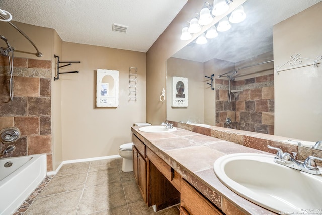 756 County Road 245, Hondo, TX 78861 - full bathroom featuring double vanity,  shower combination, toilet, baseboards, and tile patterned flooring