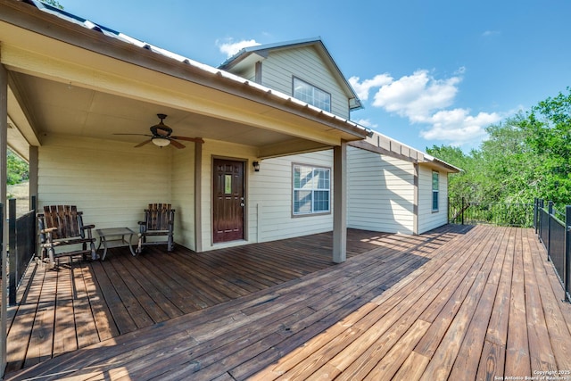 756 County Road 245, Hondo, TX 78861 - wooden deck featuring ceiling fan