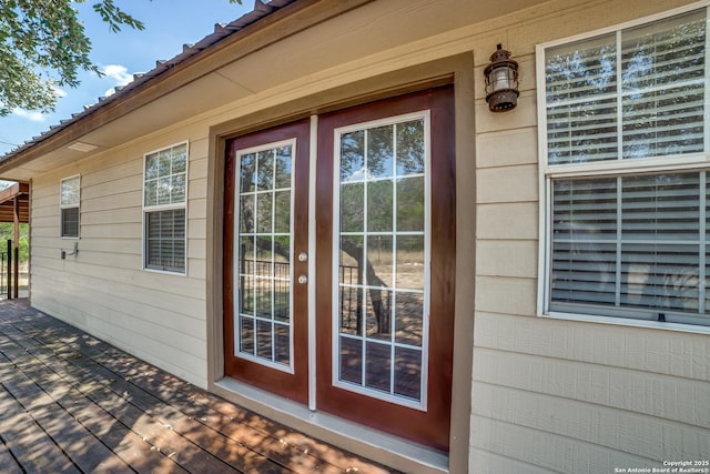 756 County Road 245, Hondo, TX 78861 - doorway to property featuring a deck and french doors
