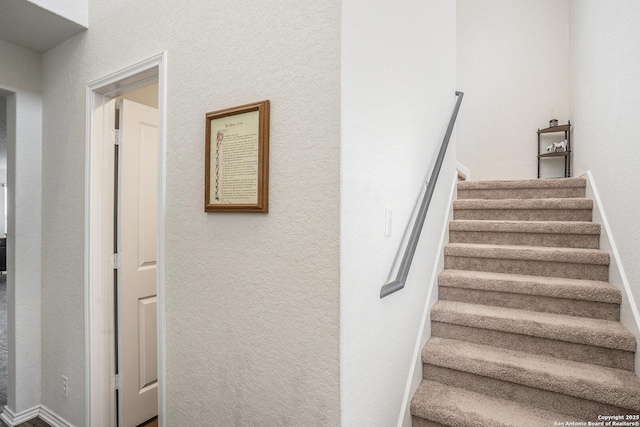 14506 Tundra Swan, San Antonio, TX 78253 - staircase featuring a textured wall