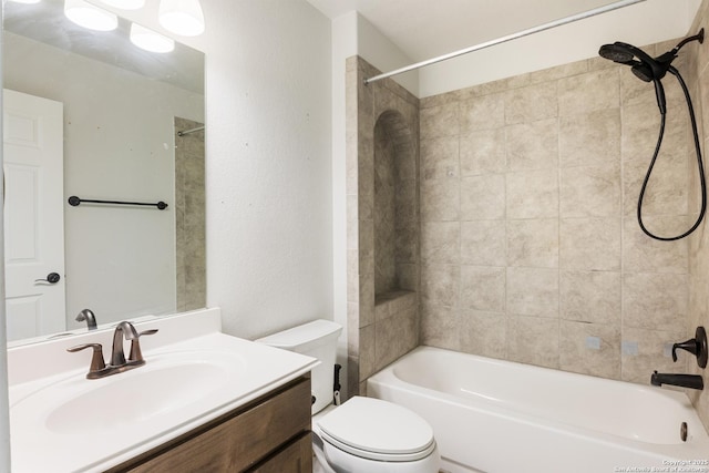 11423 Roadrunner, San Antonio, TX 78245 - bathroom featuring toilet, vanity, and shower / bath combination