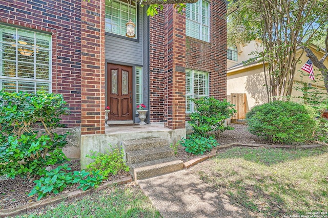 1802 Fallow Run, San Antonio, TX 78248 - entrance to property with brick siding