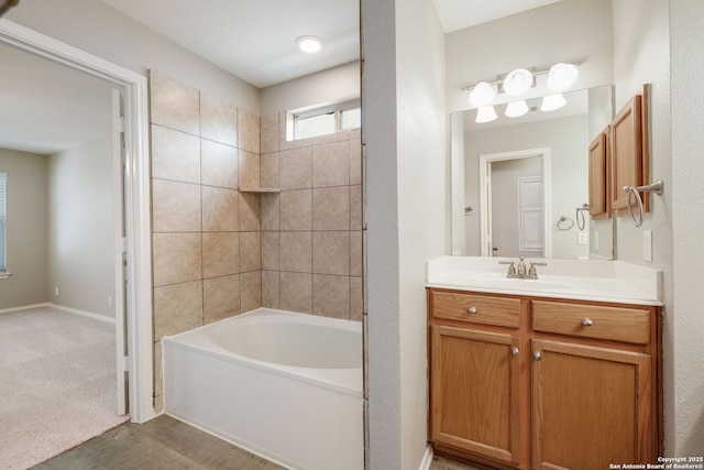 543 Willow Grove Dr, San Antonio, TX 78245 - full bath featuring vanity and washtub / shower combination