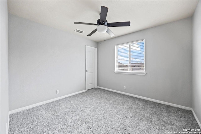12012 Ivy Post, Schertz, TX 78154 - empty room featuring carpet, baseboards, and a ceiling fan