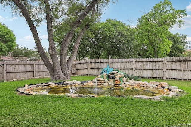 12102 Cherry Blossom, San Antonio, TX 78247 - view of yard with a garden pond