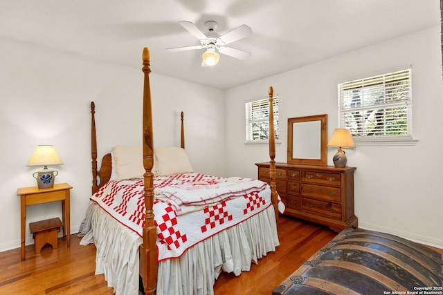 557 Timber Holw, New Braunfels, TX 78132 - bedroom featuring wood finished floors and a ceiling fan