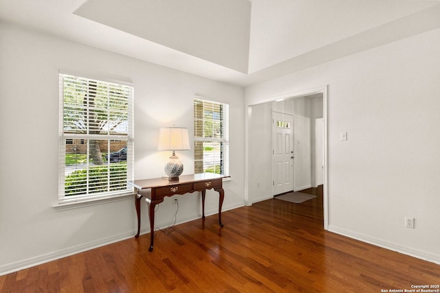 557 Timber Holw, New Braunfels, TX 78132 - foyer entrance featuring wood finished floors and baseboards