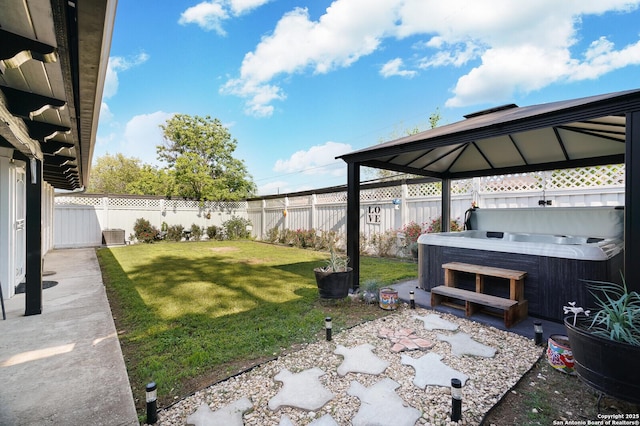 311 Redcliff, San Antonio, TX 78216 - view of yard with a hot tub and a gazebo