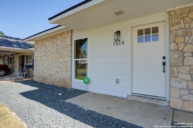 1514 Arroya Vis, San Antonio, TX 78213 - doorway to property with stone siding