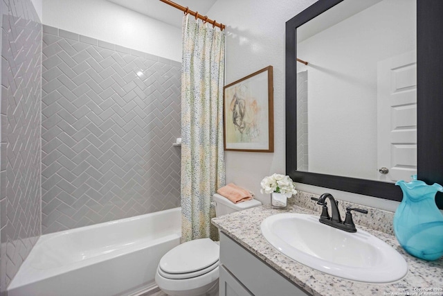 11212 Schmidt Ln, Converse, TX 78109 - bathroom with shower / bath combo with shower curtain, vanity, and toilet
