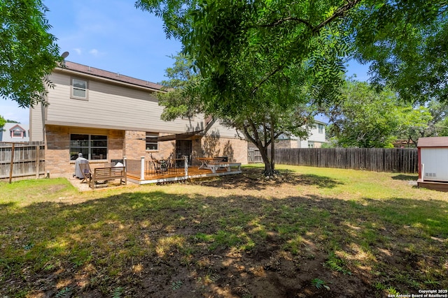 7306 Park W, San Antonio, TX 78250 - view of yard with a wooden deck