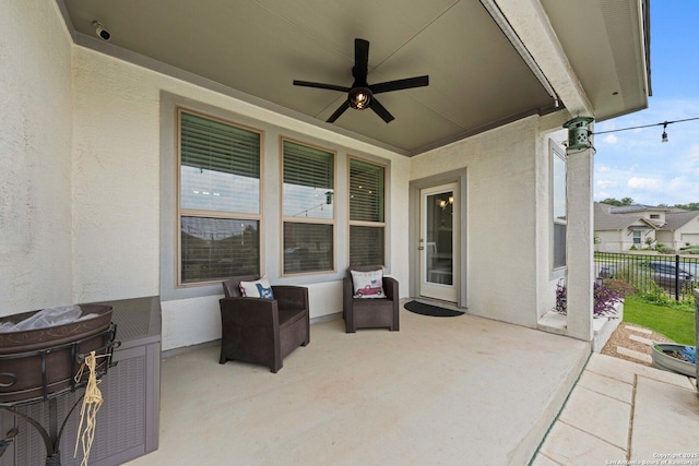 112 La Cima, Boerne, TX 78006 - view of patio / terrace with a ceiling fan