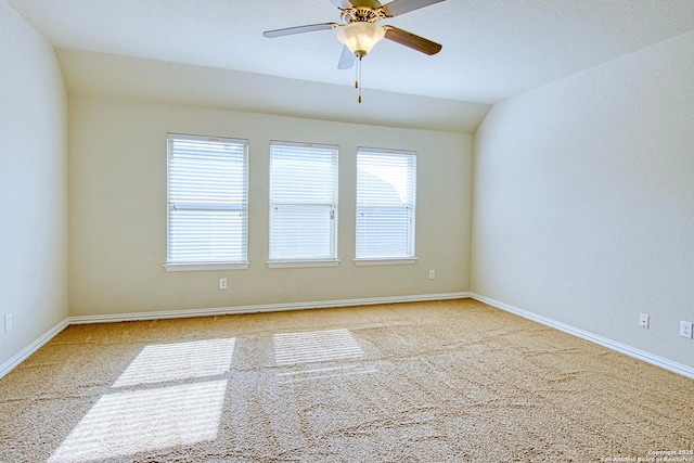 12902 Gypsophila, San Antonio, TX 78253 - carpeted spare room featuring a ceiling fan, baseboards, and lofted ceiling