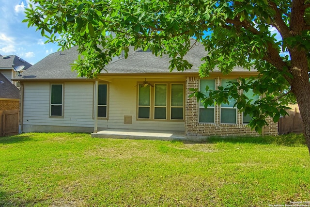 12902 Gypsophila, San Antonio, TX 78253 - rear view of house with a patio, brick siding, and roof with shingles